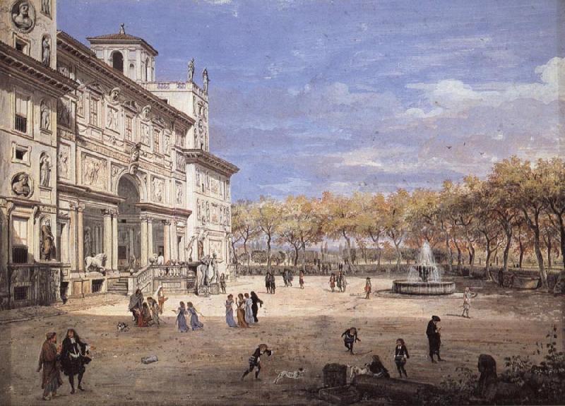 Gaspar Van Wittel The Villa Medici in Rome Norge oil painting art